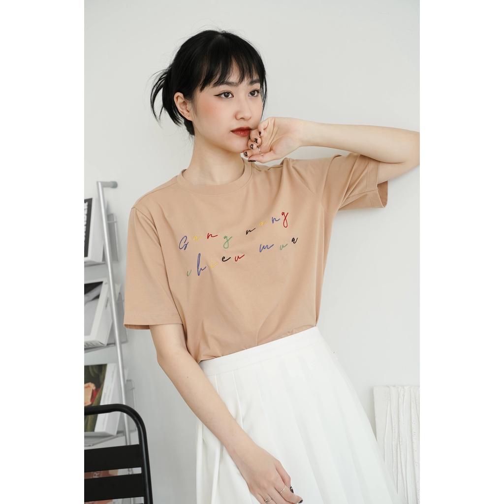 Áo thun tay lỡ Méo shop phông nữ cổ tròn cotton in chữ SNCM freesize form rộng