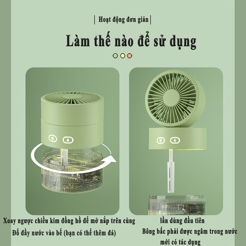 UPUPIN Máy máy xông tinh dầu phun sương tạo độ ẩm phòng ngủ  tinh dầu quạt mini máy khuếch tán 350ml đèn led 7 màu - Hàng Chính Hãng