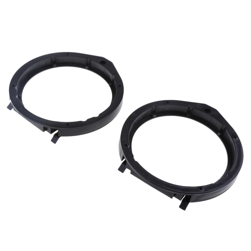 2Pieces 6.5 Inch Black Plastic Speaker Adapter Bracket Ring for Honda for CIVIC ACCORD CITY CRV