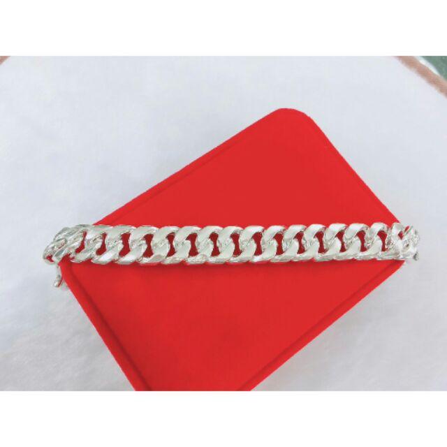 Lắc tay nam bạc ta dạng trơn 1 cây bạc