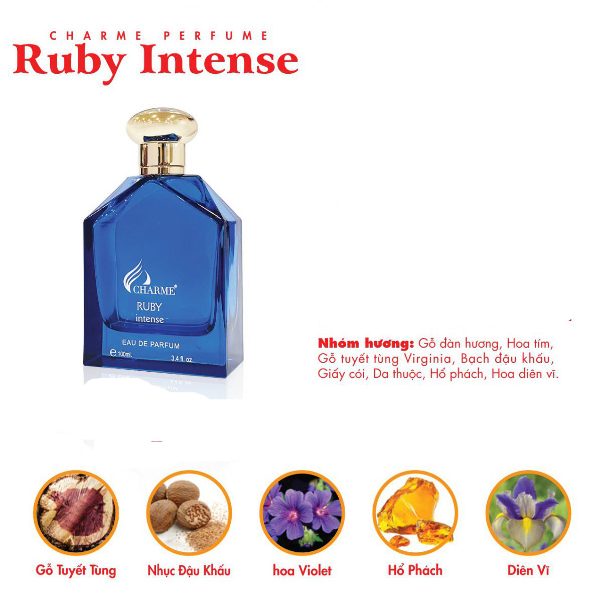 Nước hoa nam Charme Ruby Intense 100ml