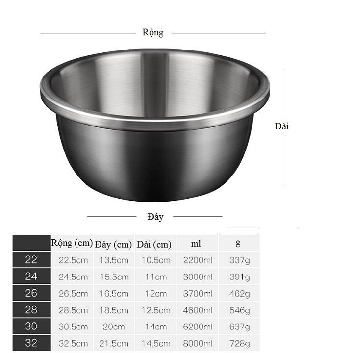 ÂU TRỘN BỘT INOX SÂU LÒNG SIÊU BỀN SIÊU AN TOÀN