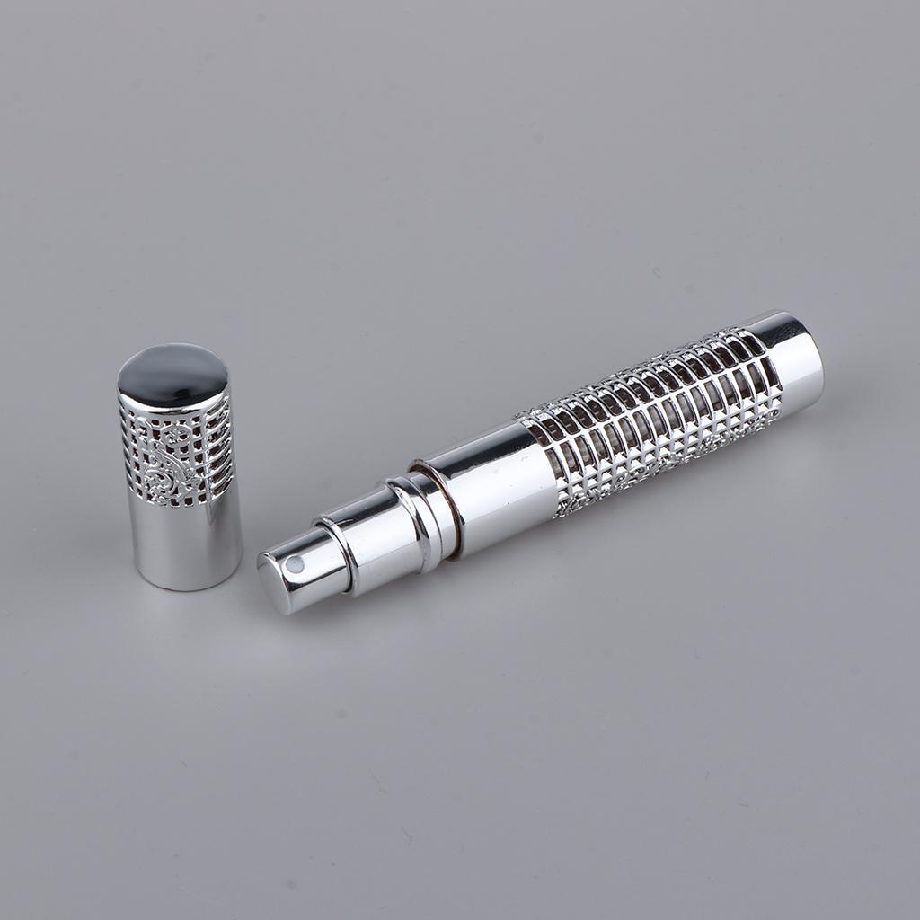 Portable 5ml Empty Refillable Perfume Bottle Pump Spray Bottles Glass Silver