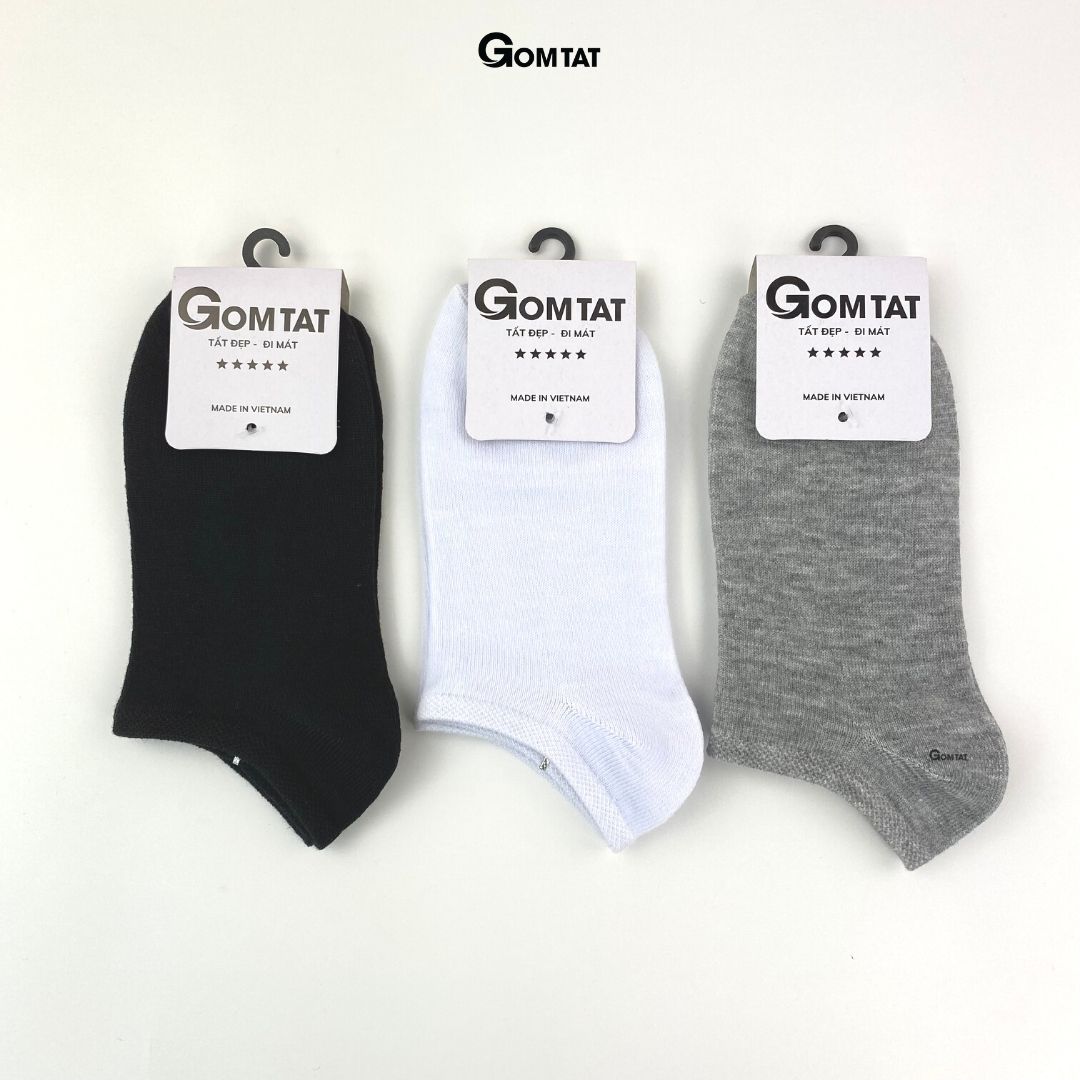 Tất Trơn Cổ Ngắn Nam Nữ GOMTAT, Vớ Cổ Ngắn Unisex Trơn Màu Vải Cotton Chuẩn Xuất Nhật - VOTRON-VNXK