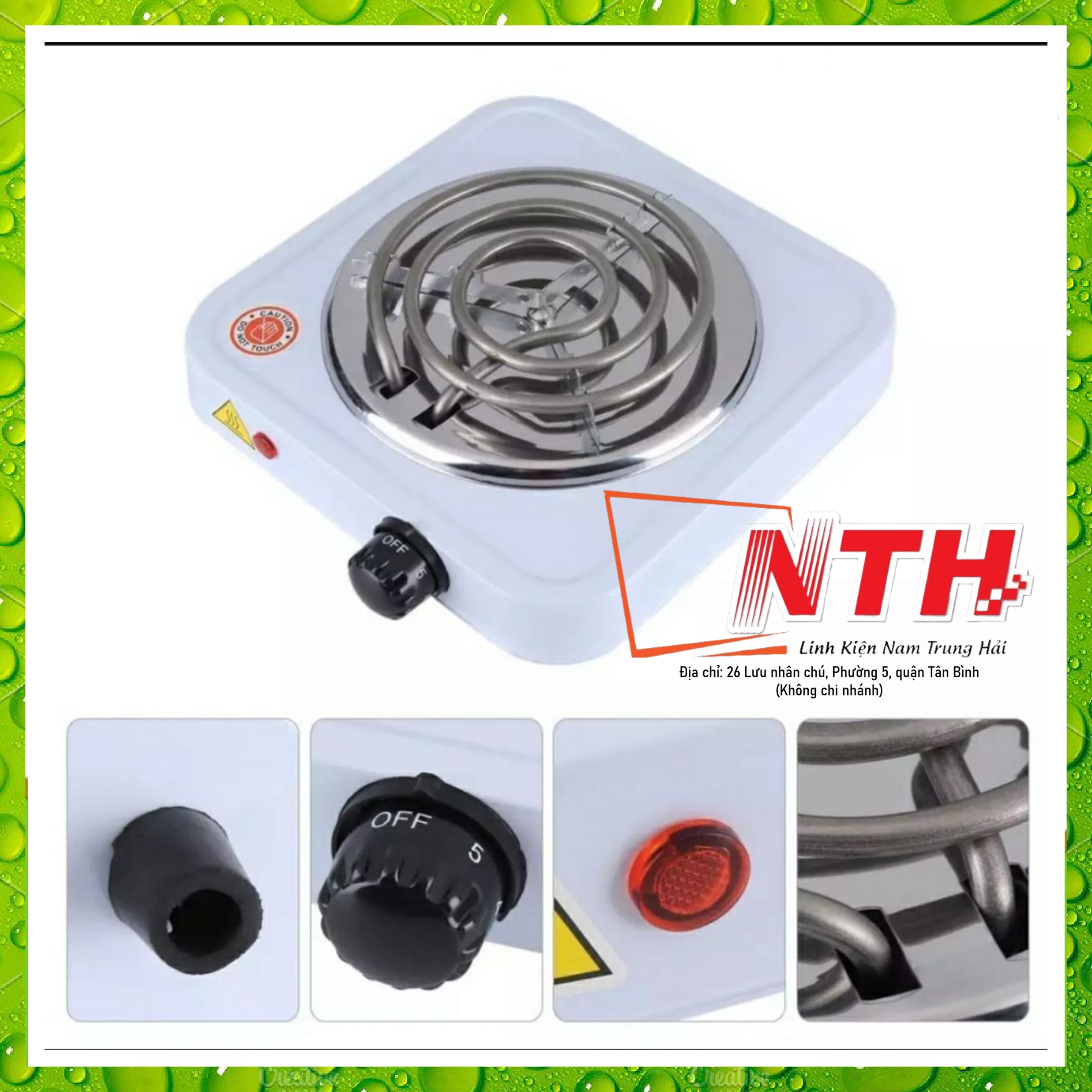Bếp điện mini làm nóng pha cafe Hot Plate 100W, Bếp hơ lá trầu cho bé, nấu đa năng tiện lợi