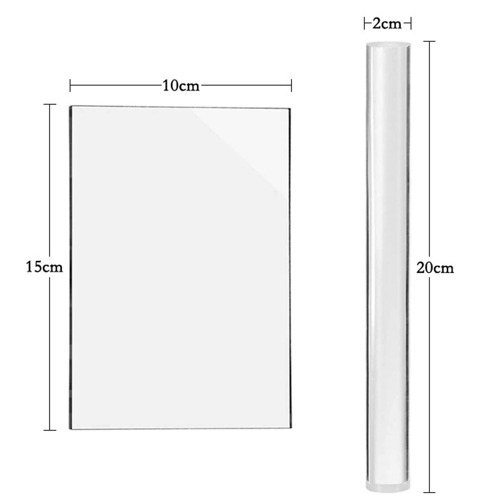 Con lăn đất sét acrylic với các công cụ điêu khắc tấm trong công cụ polymer DIY Crafts Tấm hình chữ nhật, 2 mảnh, để mô hình hóa đất sét