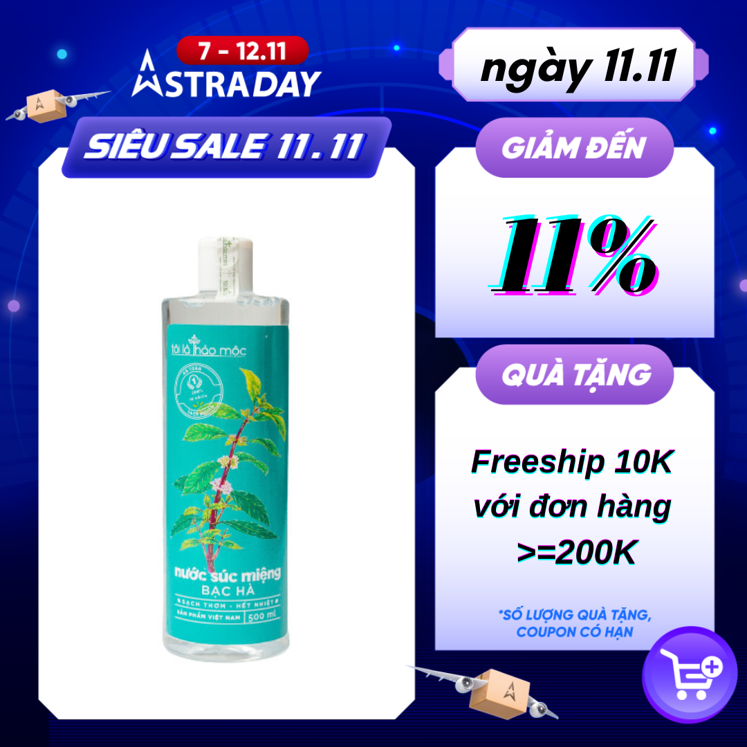 Nước súc miệng bạc hà Tôi Là Thảo Mộc 500ml