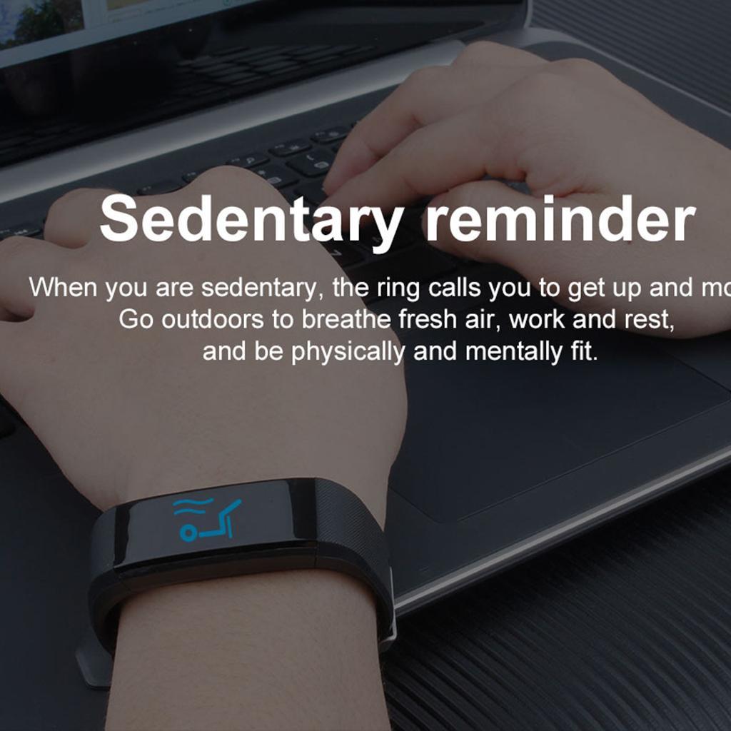 2x115 Plus Smart Watch Bracelet Fitness Tracker Heart Rate Monitor Black