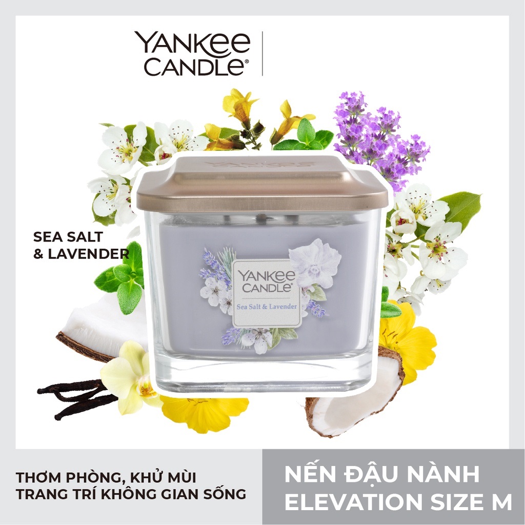 Nến ly vuông Elevation - Yankee Candle - Sea Salt Lavender - Size S