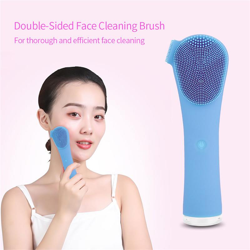 Điện Mini Mặt Chống Nước Rửa Mặt Bàn Chải Silicone Sonic Mặt Bàn Chải Cầm Tay Vệ Sinh Thiết Bị Sạc Lỗ Chân Lông Bụi