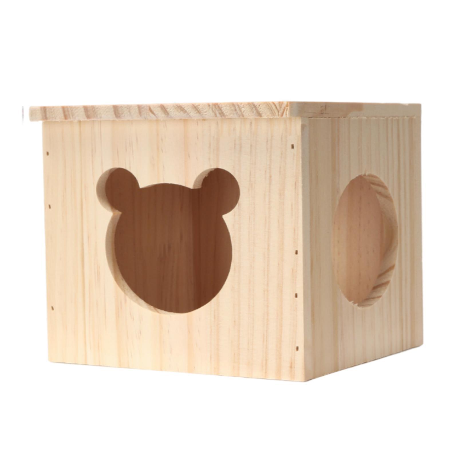 Hamster Wood House Hut Cage Accessories for Syrian Hamsters Lemmings Gerbils