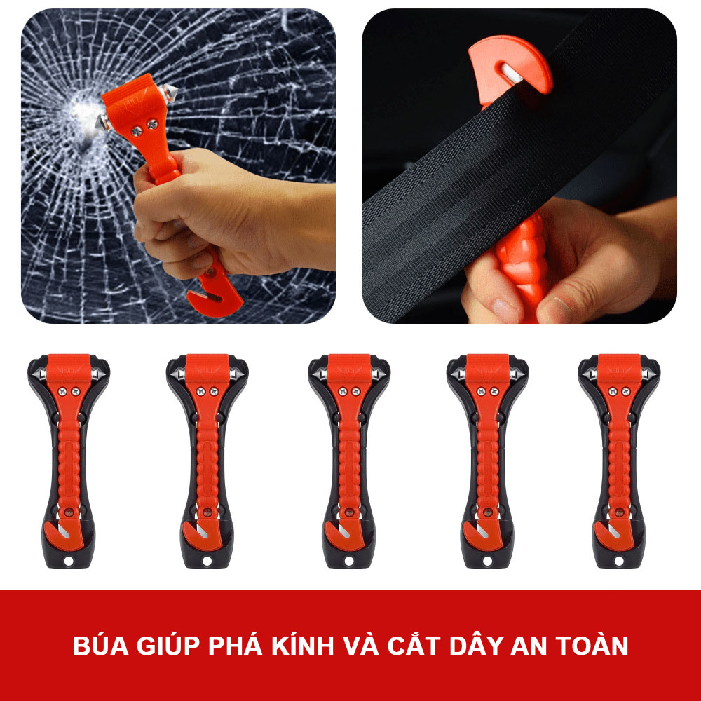 Búa Phá Cửa, Thoát Hiểm Khẩn Cấp 2in1, An Toàn, Dụng Cụ Đa Chức Năng Cho Xe Ô Tô