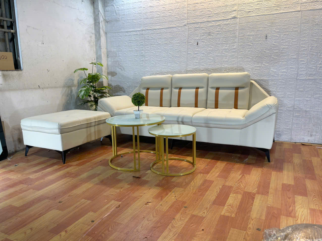 Sofa băng 2m kèm đôn nệm Juno sofa HLMCT màu lựa chọn kèm bàn như hình