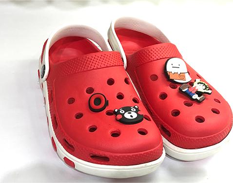 Dép sục sticker bảng chữ cái và động vật siêu đáng yêu màu trắng đỏ PT1180