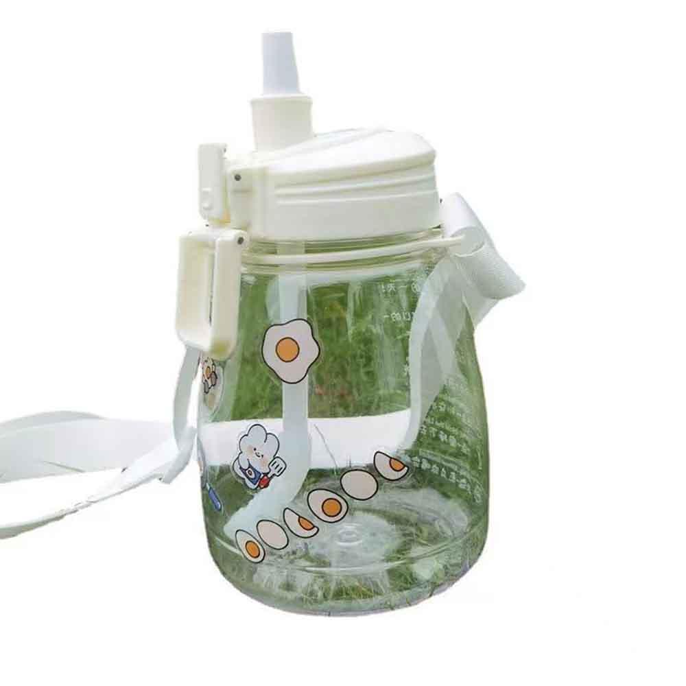 Bình Nước Có Ống Hút Drinkware Dung Tích Lớn 1100Ml Thể Thao Cốc Nhựa Dễ Thương Di Động Cách Nhiệt Trẻ Em Bầu 3 Màu