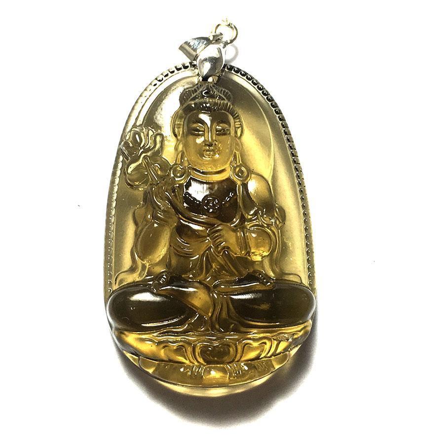 Mặt dây nam Bạc Quang Thản khắc ngài Đại Thế Chí Bồ Tát kẹp móc bạc đơn giản, có nhiều màu để lựa chọn.