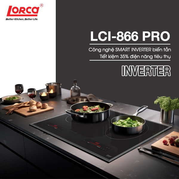 Bếp Từ Đôi LORCA LCI 866 PRO - Hàng Nhập Khẩu Chính Hãng Tại Malaysia, Công Nghệ Inverter Cao Cấp, Tiết Kiệm Điện Năng