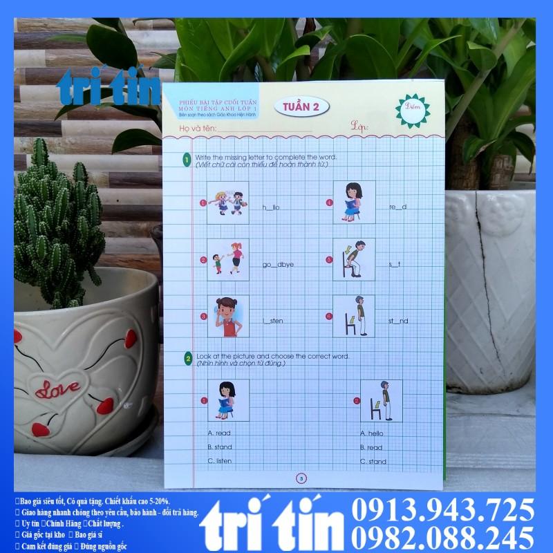 PHIẾU BÀI TẬP CUỐI TUẦN MÔN TIẾNG ANH LỚP 1THEO CHƯƠNG TRÌNH MỚI