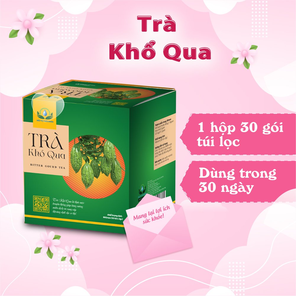 Trà Khổ Qua ( Mướp Đắng ) giúp tăng cường miễn dịch, đào thải độc tố hộp 30 Túi Lọc Siêu Thị Thiên Nhiên