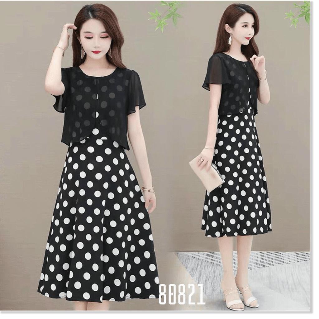 ĐẦM VOAN LỤA CHẤM BI DỰ TIỆC SIÊU XINH 2021 KME FASHION