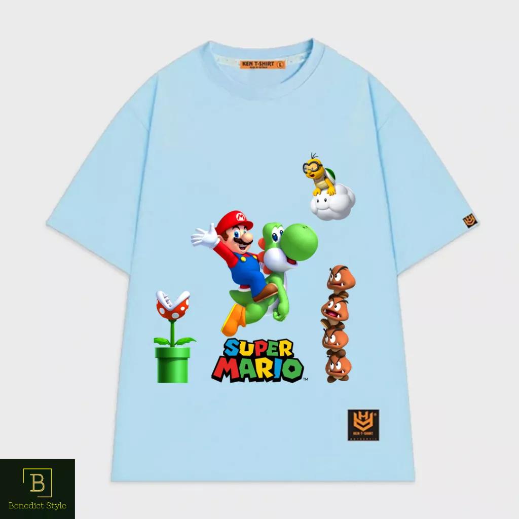 Áo thun tay lỡ unisex hình Super Mario game vui nhộn BND30
