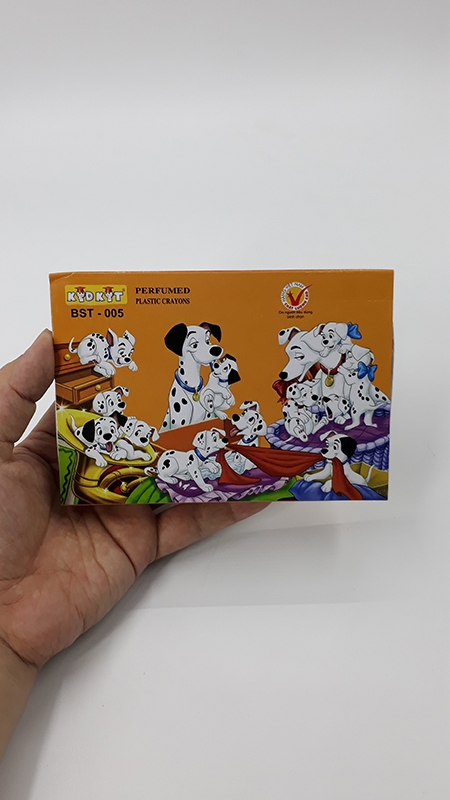 Viết Sáp Màu Chó Đốm BS-005 - Mẫu Bao Bìa Màu Cam