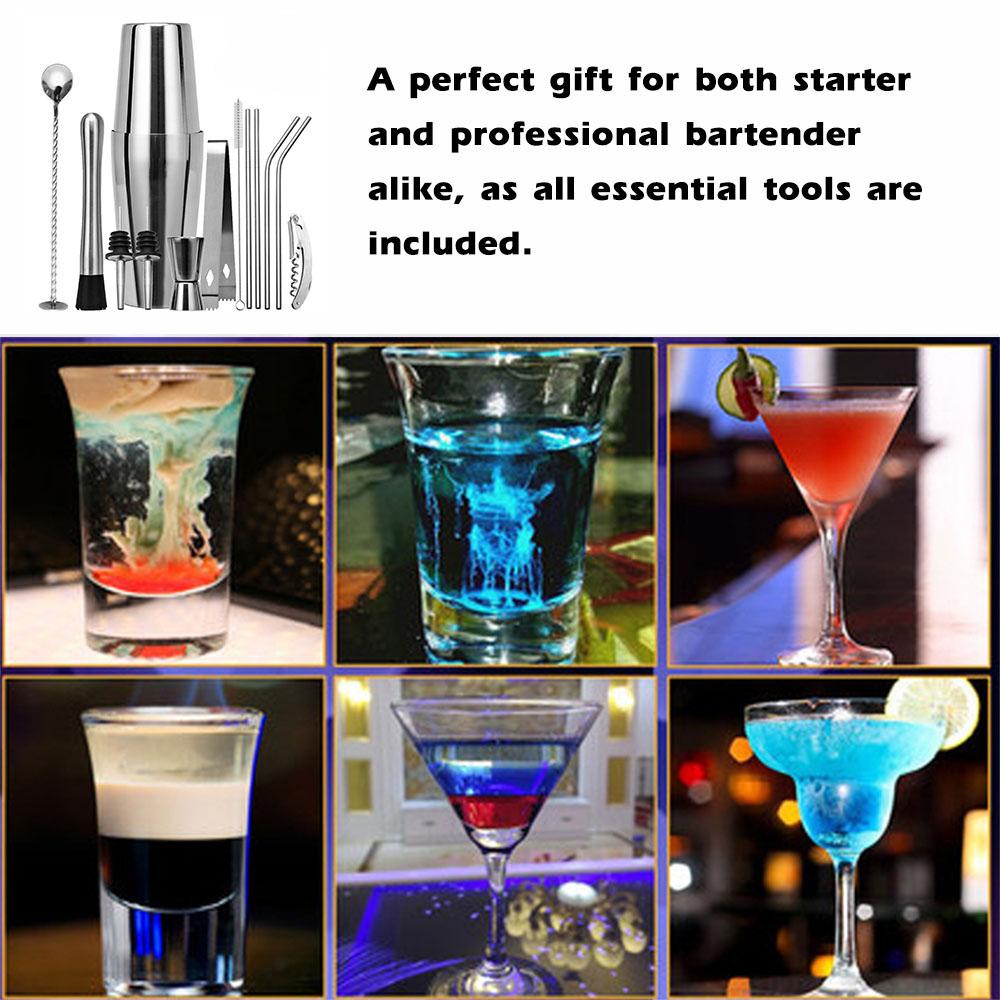 Bộ dụng cụ pha chế cocktail bằng thép không gỉ