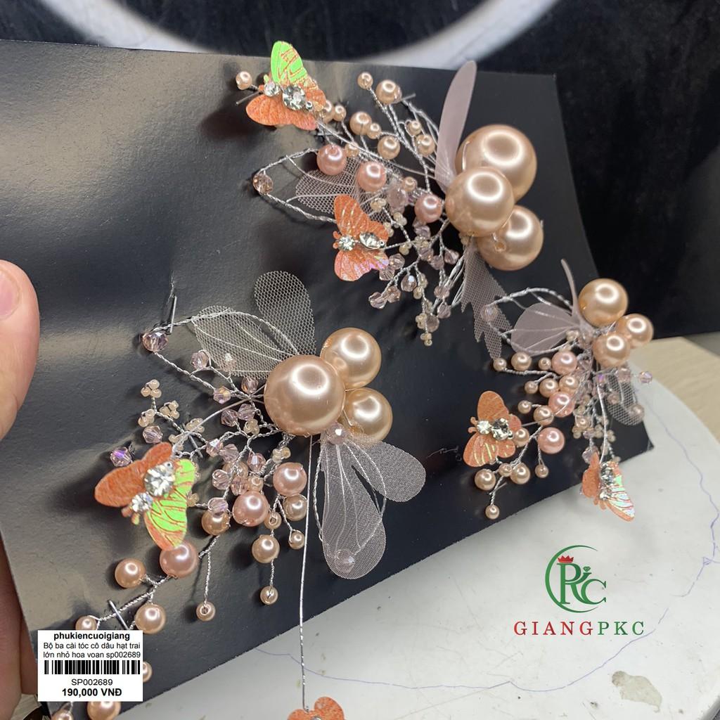 Bộ ba mẫu cài tóc cô dâu mới nhất t112019 Giangpkc sp002689