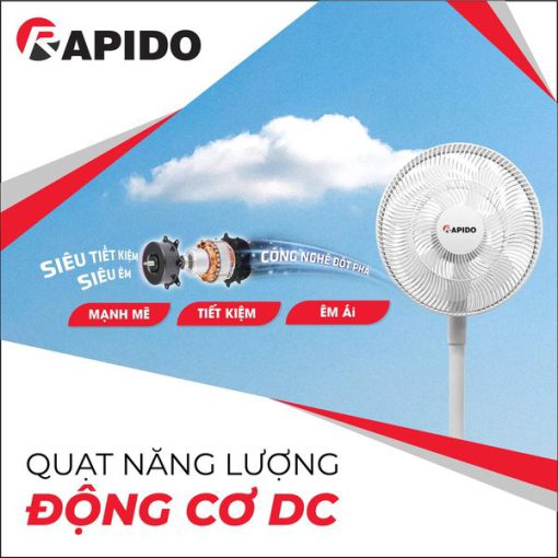 QUẠT TÍCH ĐIỆN RAPIDO - RbF-30 Không lo mất điện cả nhà ơi