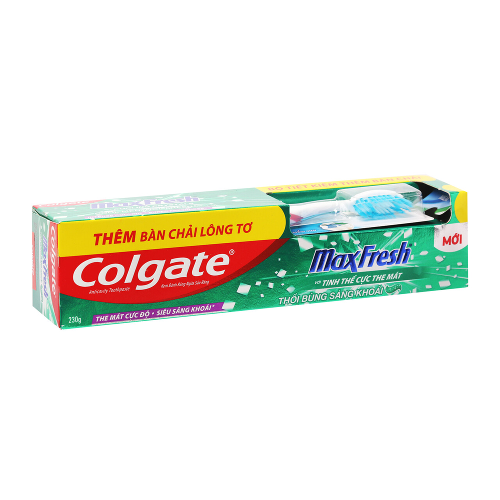 Bộ Kem Đánh Răng Bàn Chải Đánh Răng Colgate Maxfresh Sảng Khoái 230G