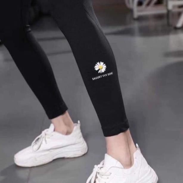 Quần Tập Gym Sauuky Hoa Cúc Gen Bụng Nâng mông Size 40-70kg