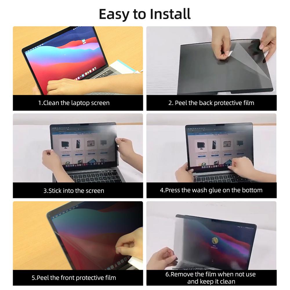 Reusable Magnetic Privacy Film Ultra-thin Screen Film Easy Installation Compatible with 13.3 inch MacBook Pro