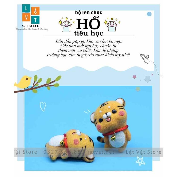 Bộ len chọc Hổ Tiểu Học - Kit len chọc tết Nhâm Dần 2022 - Needle felting Tiger - Có hướng dẫn, làm móc khoá