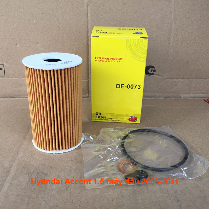 Lọc nhớt cho xe Hyundai Accent 1.5 máy dầu 2006, 2007, 2008, 2009, 2010, 2011 26310-2A500 mã OE0073-1
