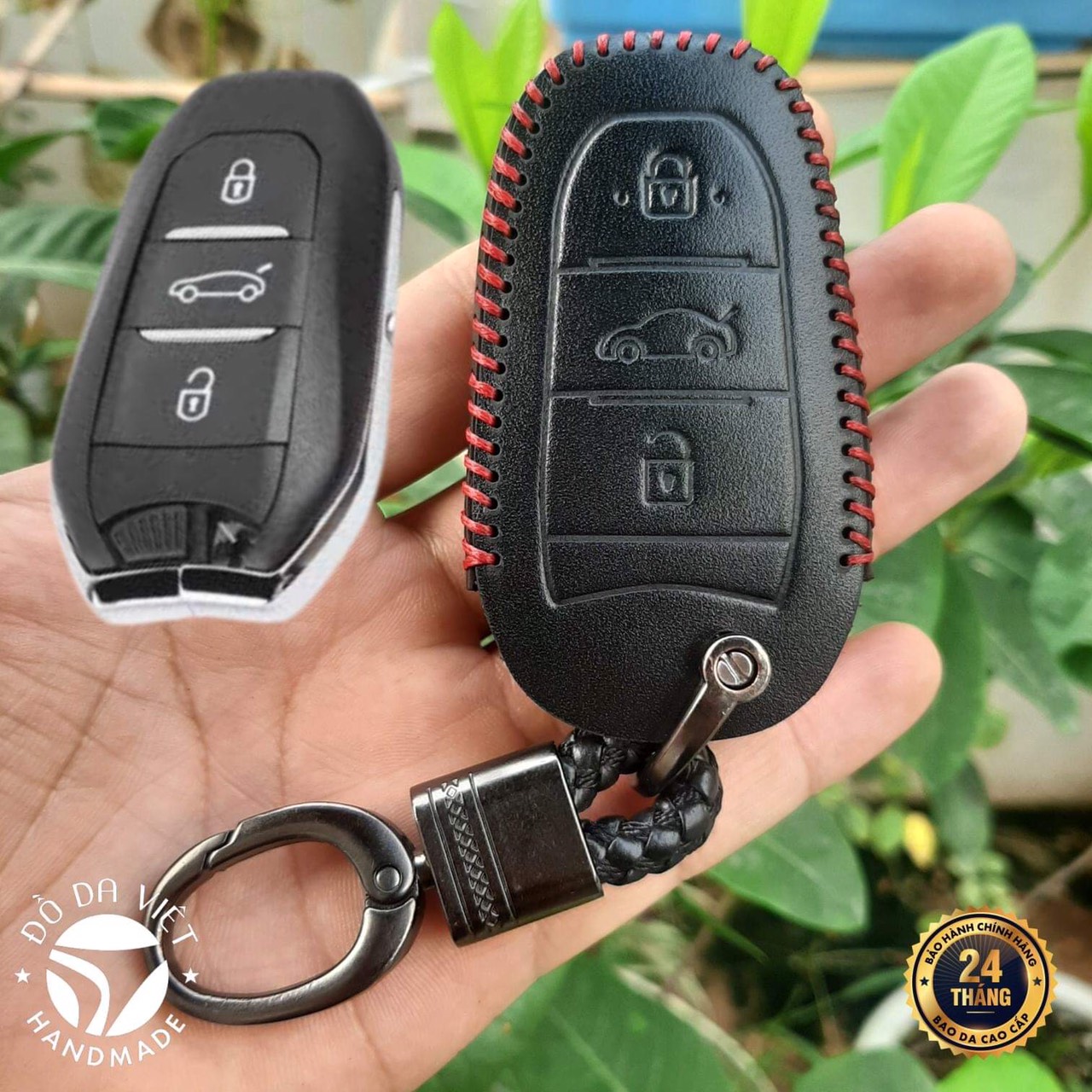Bao Da Chìa Khoá Peugeot 2008,3008,5008. Da Bò Nhập Khẩu ITALIA. Bảo hành 24 tháng