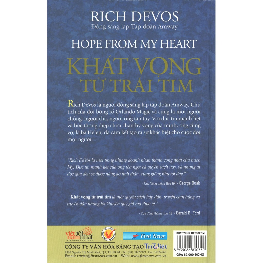 Sách Khát Vọng Từ Trái Tim - Rich Devos (Nhà đồng sáng lập Amway)