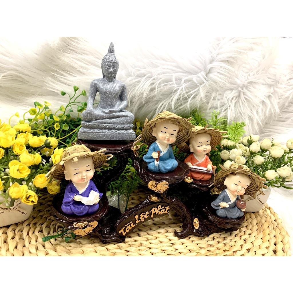Full Set Phật Thích Ca cùng các chú tiểu Cầm Kỳ tọa đế Tài Lộc Phát