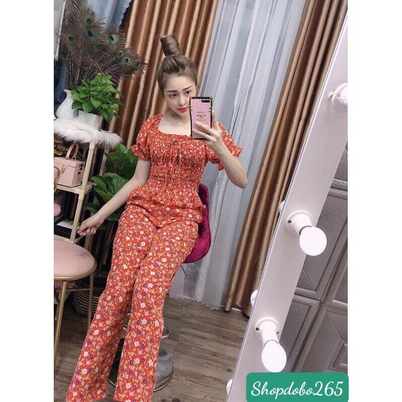 Đồ bộ nữ,đồ ngủ,đồ bộ mặc nhà vải lụa hoa nhí bo chun siêu dễ thương.