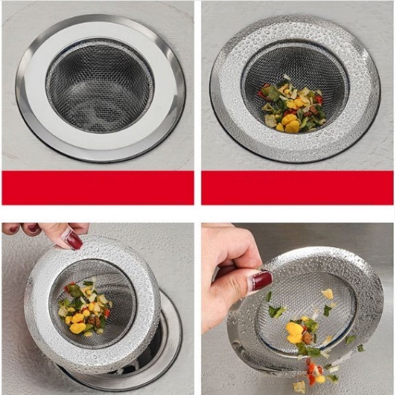 Dụng cụ lọc rác inox- N01, dụng cụ chặn rác bồn rửa bát bằng thép không gỉ