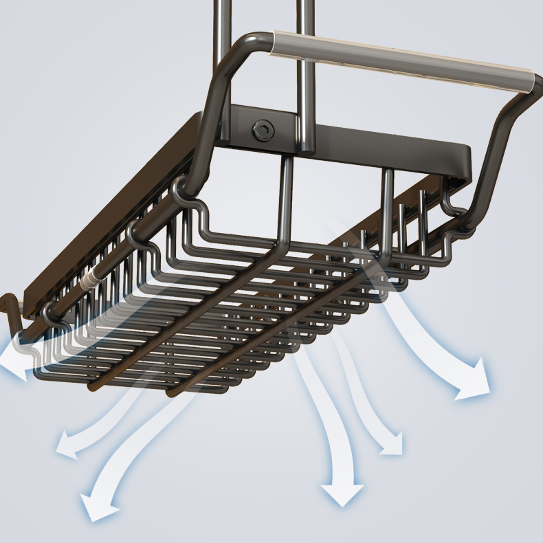 Kệ rổ để đồ rửa bát, Giá treo khăn VANDO Thép Carbon, gác bồn rửa siêu tiện lợi, kéo dài kích thước vừa vặn mọi loại nhà bếp