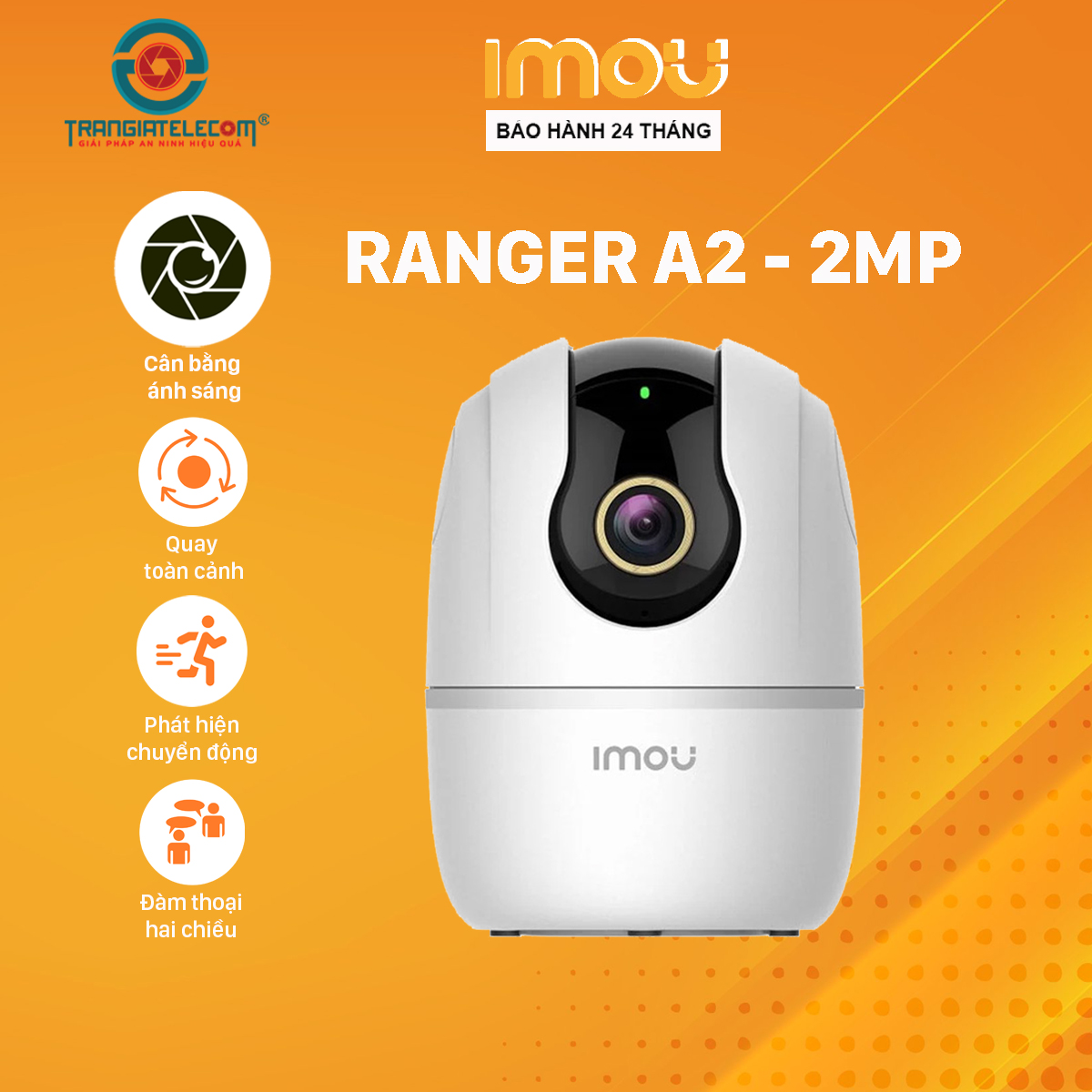 Camera Wifi Trong Nhà Xoay 360 IMOU RANGER A2 2MP - Hàng chính hãng