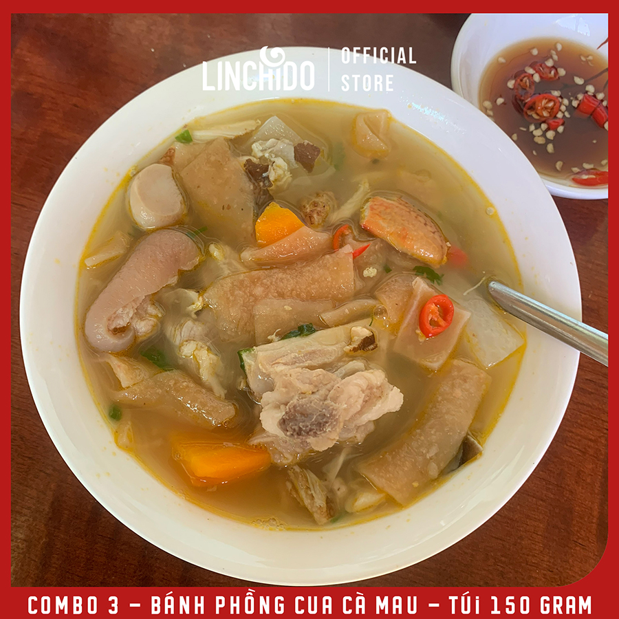 Combo 3 túi - Bánh phồng Cua Cà Mau - Túi 150 GRAM
