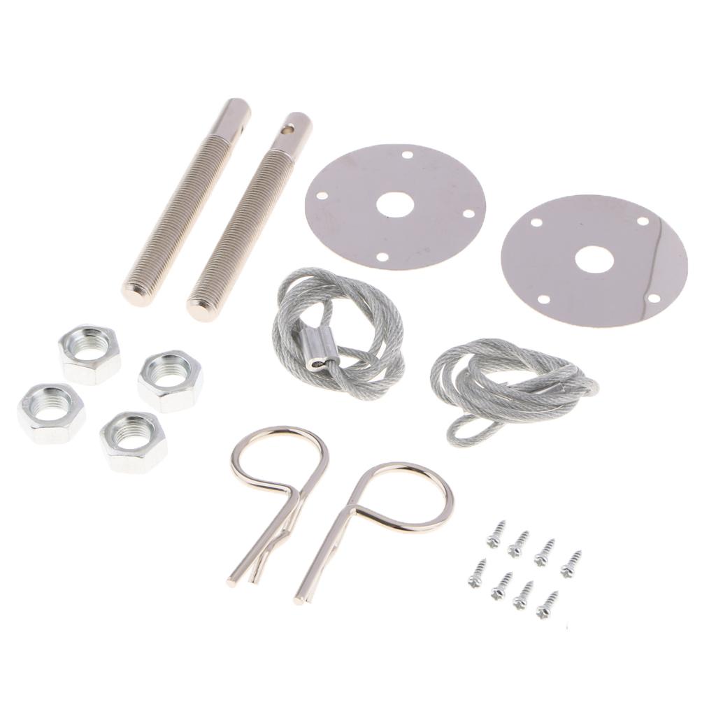 Universal Car Plus Flush Hood Latch Pin Engine Bonnet Locking Hood Kit