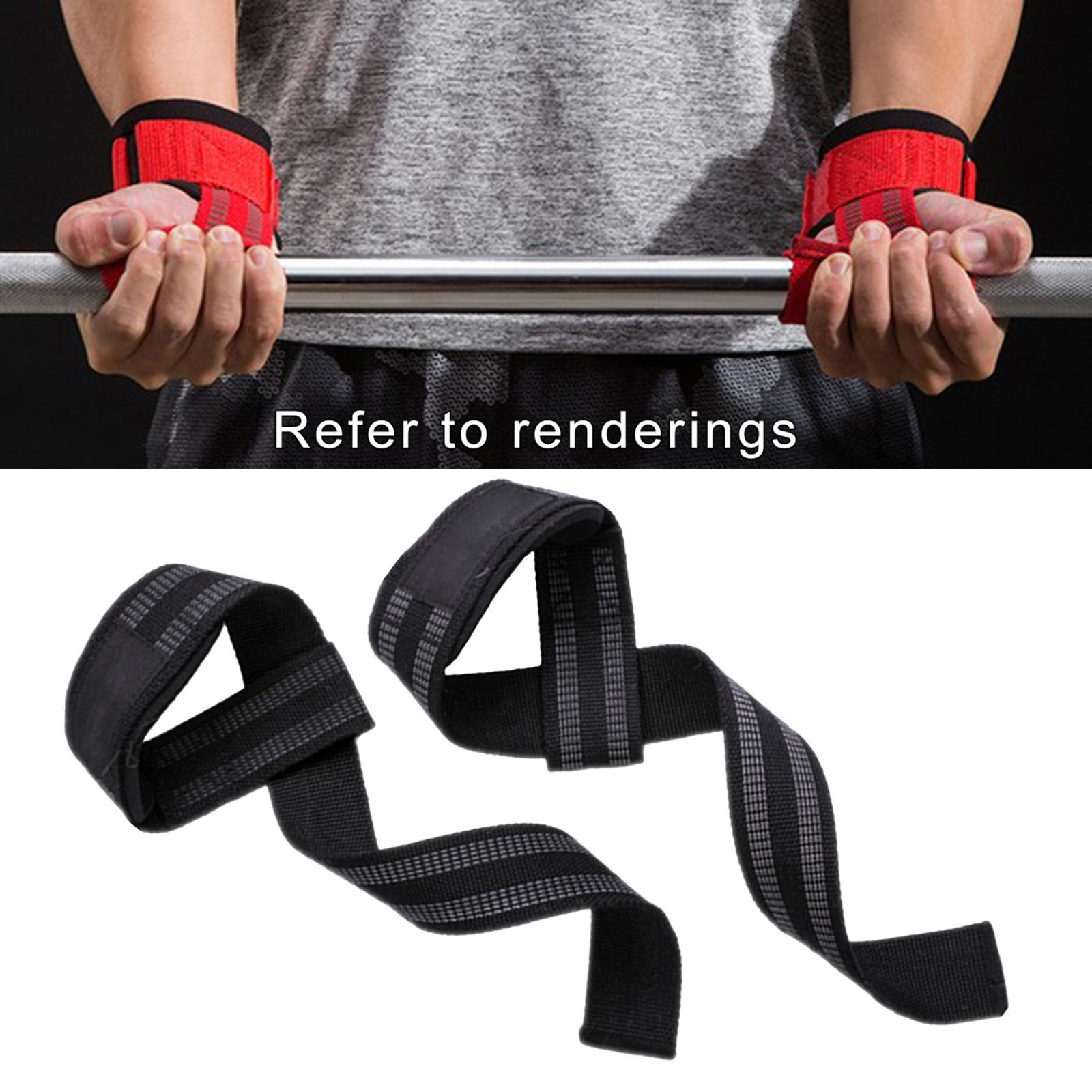 2Pcs Weight Lifting Straps Wrist Support Wraps Strength Adjustable