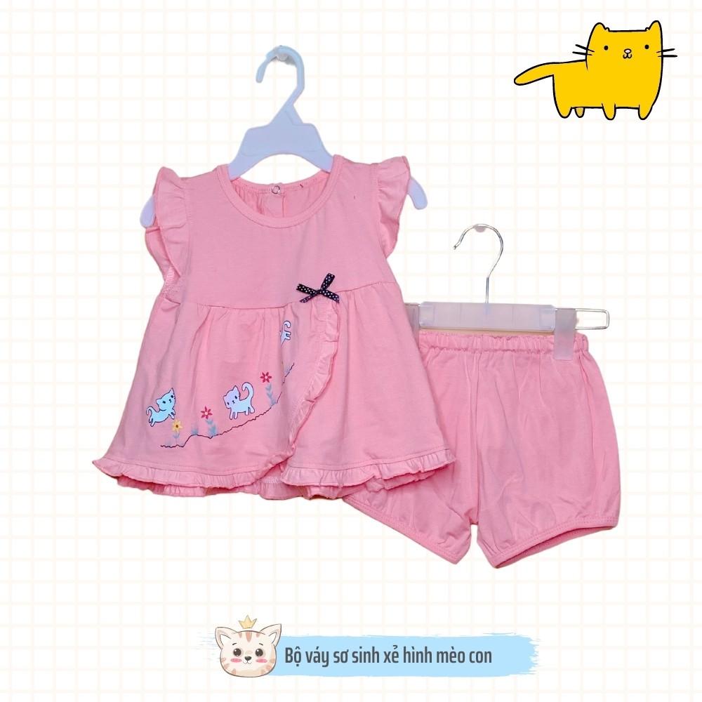 Váy bé gái sơ sinh 0-14 tháng mềm mại thấm hút mồ hôi cotton 100% an toàn làn da nhạy cảm Kidcat shop