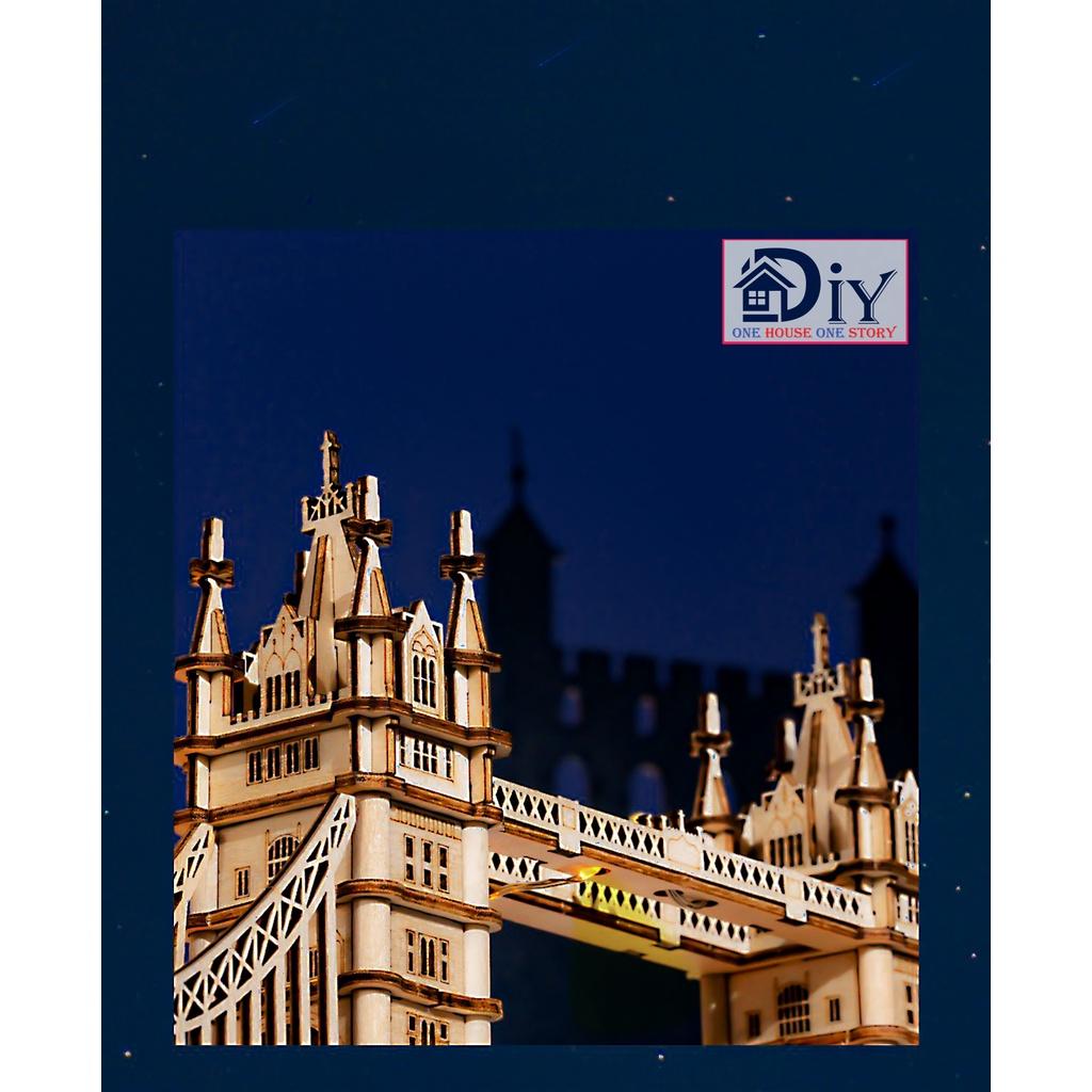 Mô hình gỗ DIY Robotime | Cầu Tháp TOWER BRIDGE tự lắp ráp DIY - Quà tặng trang trí sáng tạo cho bạn trai bạn gái