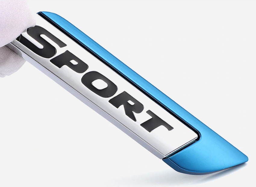 Tem chữ lo go SPORT dán trang trí xe