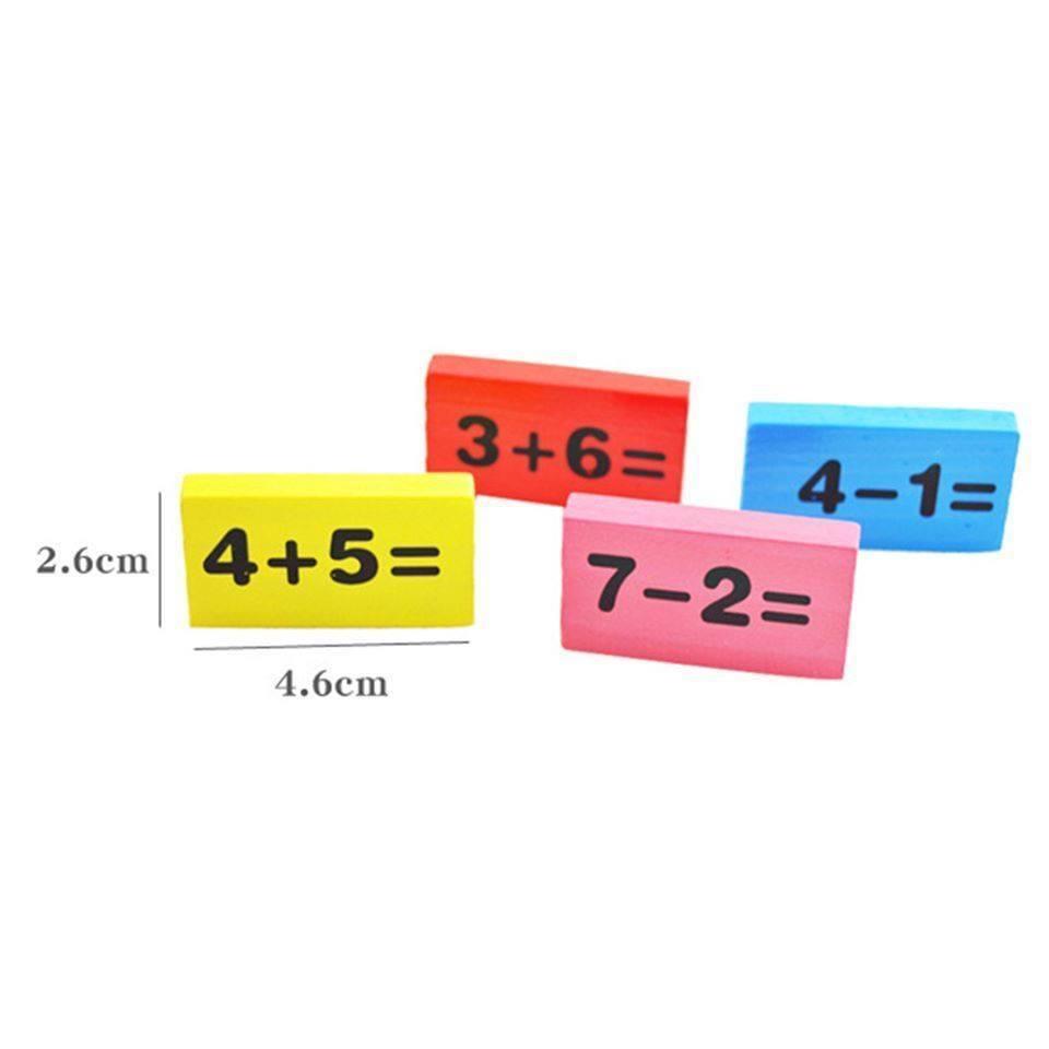 Đồ chơi Domino 110 quân bằng gỗ kèm que tính