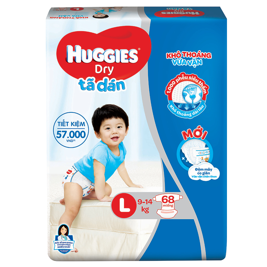TÃ DÁN HUGGIES L68 (8-13KG)