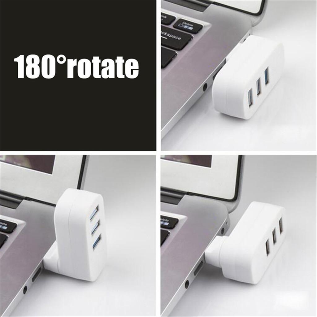 2x 180 ° Rotatable USB3.0 Hub, 1 USB3.0 +2 USB 2.0 Port, Mini Dock - Black
